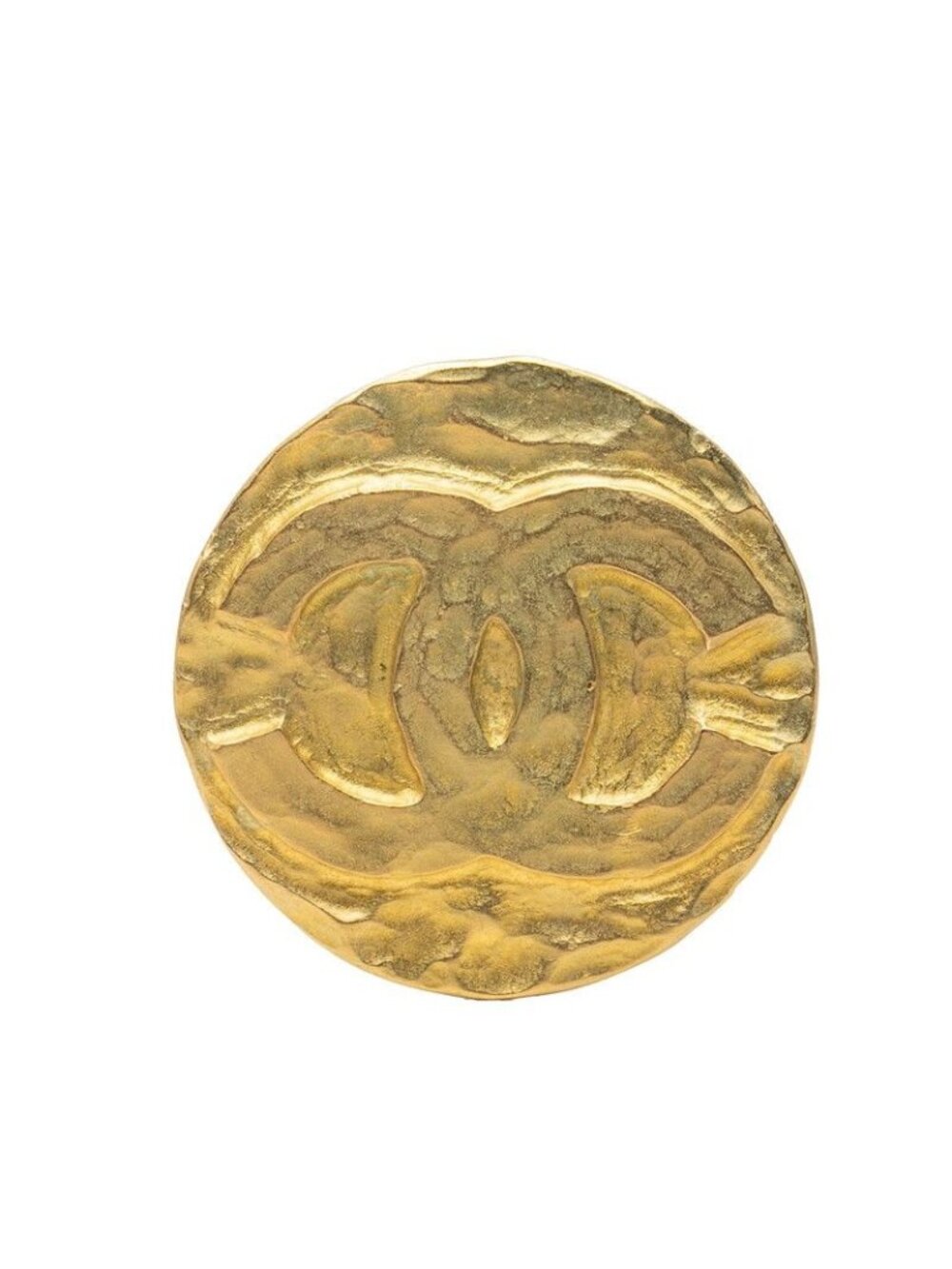 Chanel CC Logo Vintage Brooch 95P Gold Plated